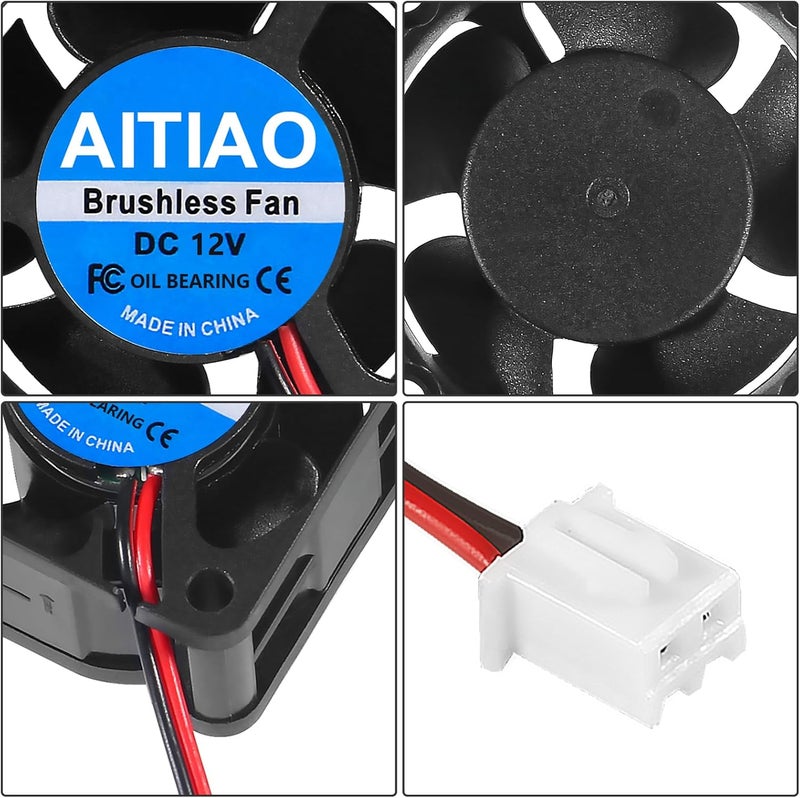 AITIAO 4PCS Brushless Cooling Fan 4020 DC 12V Silent Cooling Fan High Performance 40mmx40mmx20mm Oil Bearing Cooling Fan for Small Appliances Series Replacement - Image 5