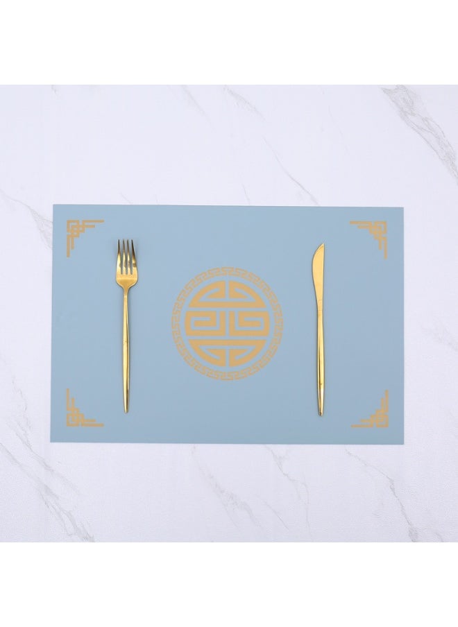 NIBEMINENT 2pcs Chinese Square Simple Leather Table Mat  - Image 1