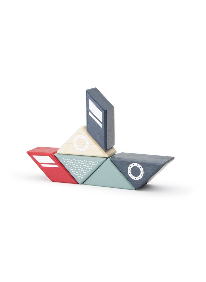 Tegu 6 Piece Tegu Travel Pal Magnetic Wooden Block Set, Tugboat - Image 2