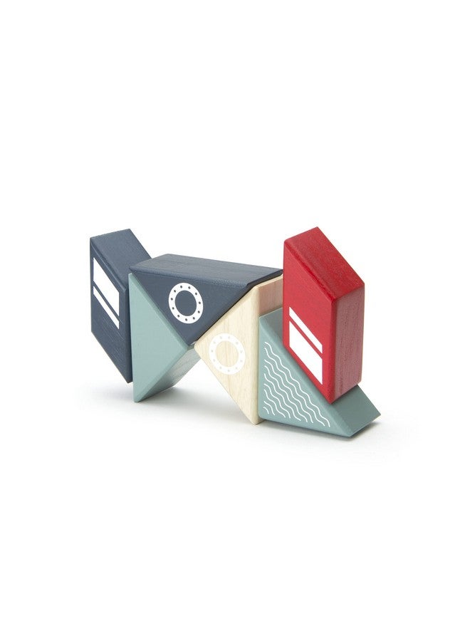 Tegu 6 Piece Tegu Travel Pal Magnetic Wooden Block Set, Tugboat - Image 5