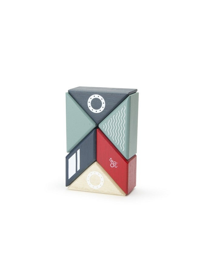 Tegu 6 Piece Tegu Travel Pal Magnetic Wooden Block Set, Tugboat - Image 3