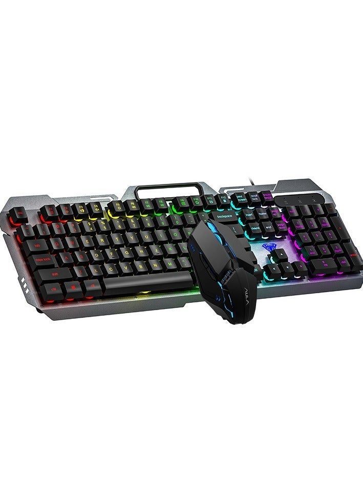 AULA F2023 Wired Gaming Keyboard & Mouse Combo – RGB Backlit Keyboard, Ergonomic Gaming Mouse, USB Connection for PC & Laptop - Image 1