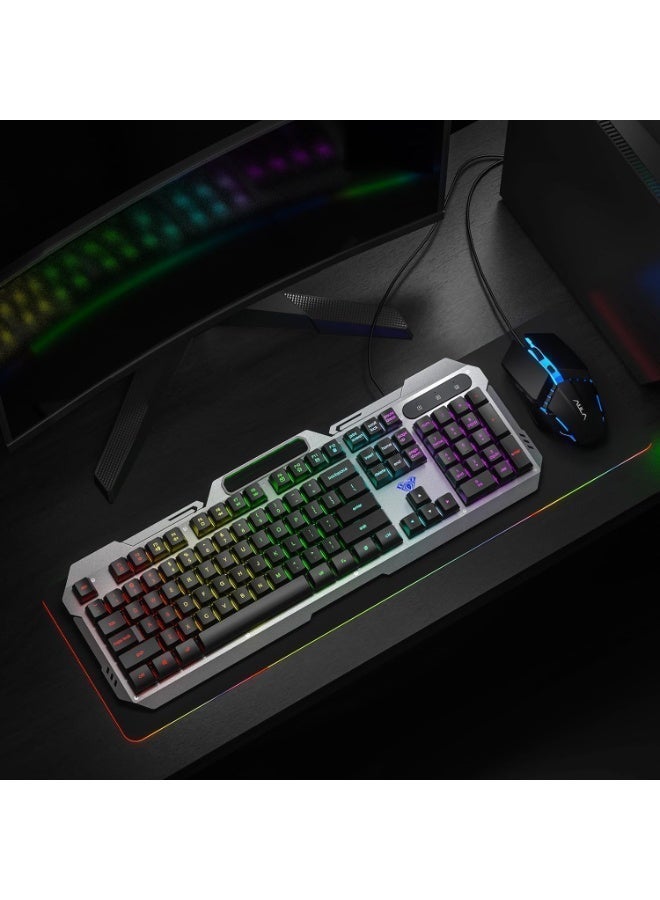 AULA F2023 Wired Gaming Keyboard & Mouse Combo – RGB Backlit Keyboard, Ergonomic Gaming Mouse, USB Connection for PC & Laptop - Image 4