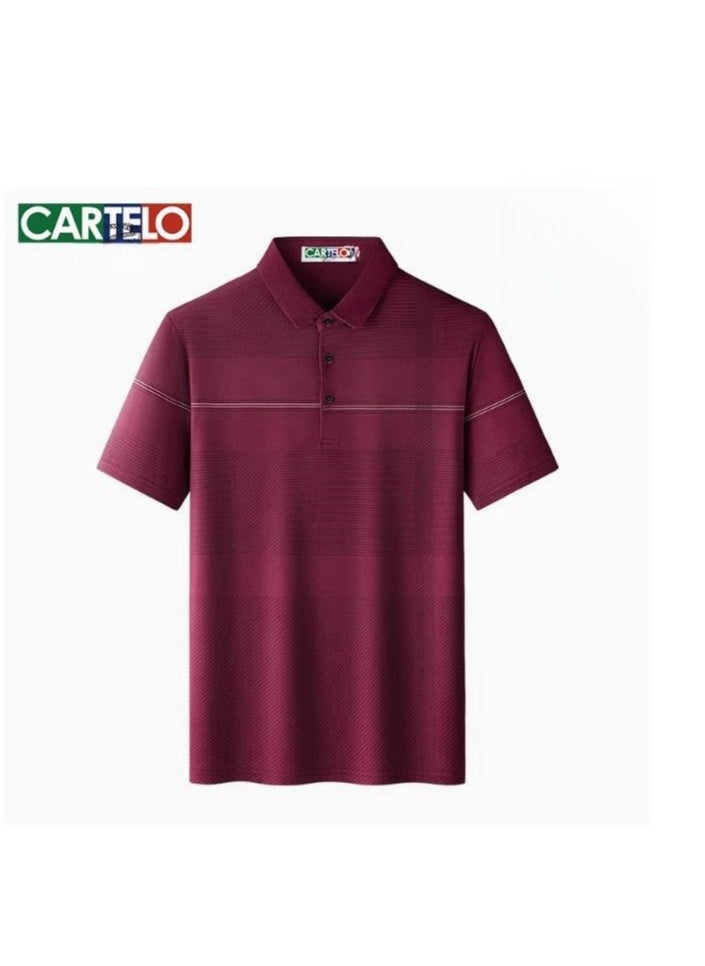 CARTELO Men's Loose And Breathable Short Sleeved T-Shirt Polo Shirt  - Image 1