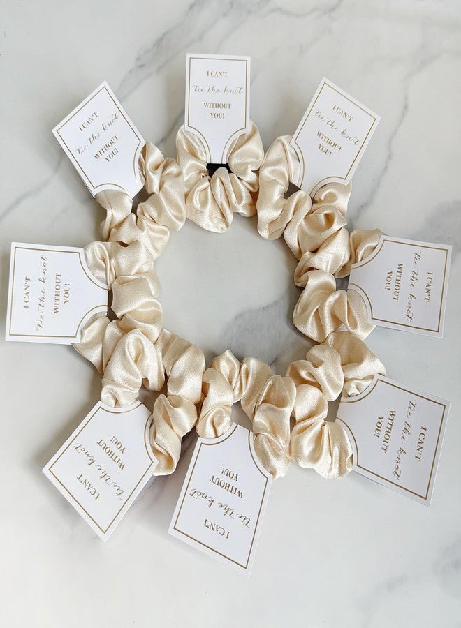 TCOMVEZ 16pcs Bridesmaid Gifts,Bridesmaid Proposal Gifts, Pearl Hair Clips Satin Scrunchies Hair Accessories for Bachelorette Wedding Party Favors (Beige) - Image 4