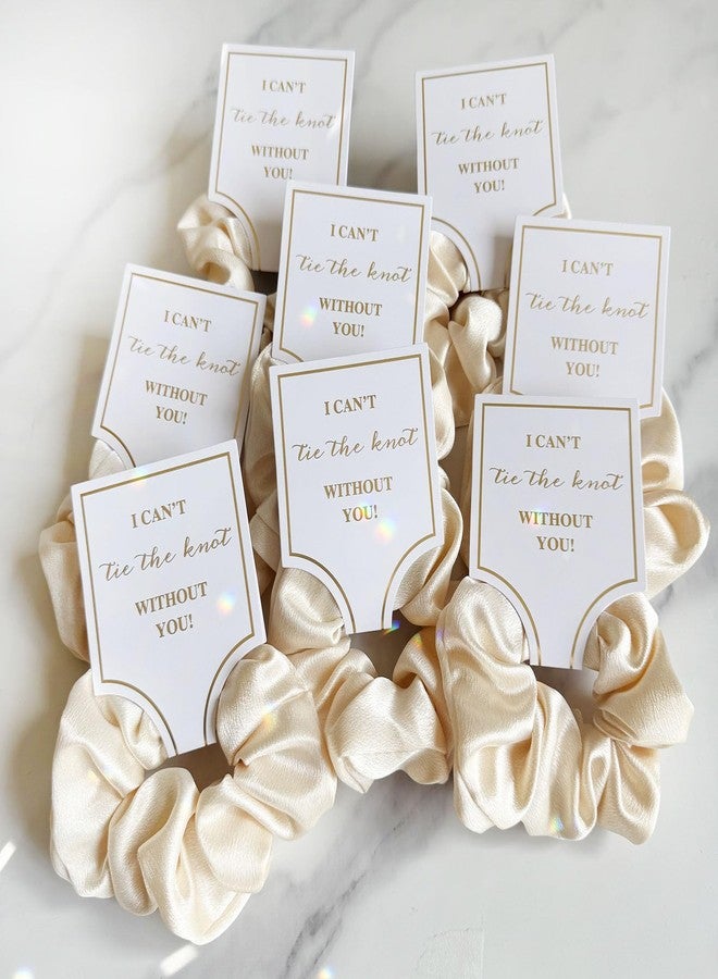 TCOMVEZ 16pcs Bridesmaid Gifts,Bridesmaid Proposal Gifts, Pearl Hair Clips Satin Scrunchies Hair Accessories for Bachelorette Wedding Party Favors (Beige) - Image 2