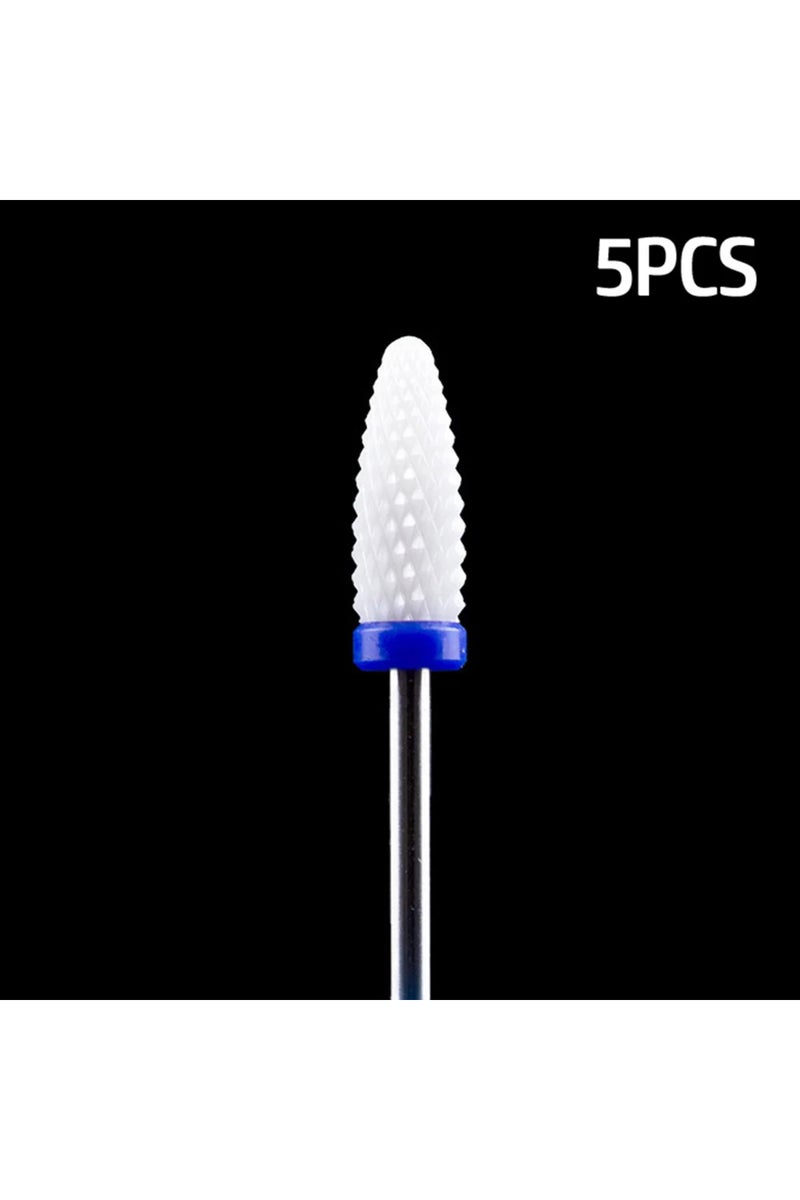 erorex 3T-Blue-5pcs 5pcs Ceramic Milling Cutter For Manicure Set Nail Drill Bit Mill Manicure Machine Pedic