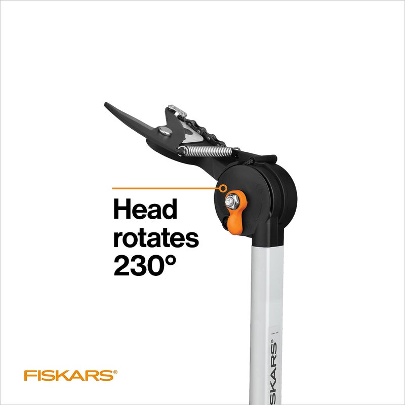 Fiskars 2-in-1 Extendable Tree Pruner and Pole Saw (Extends 7.9 - 12 feet) with Rotating Head, Pruning Stik Model with 15-Inch Double-Grind Saw Blade, and Double Locking System - Image 2
