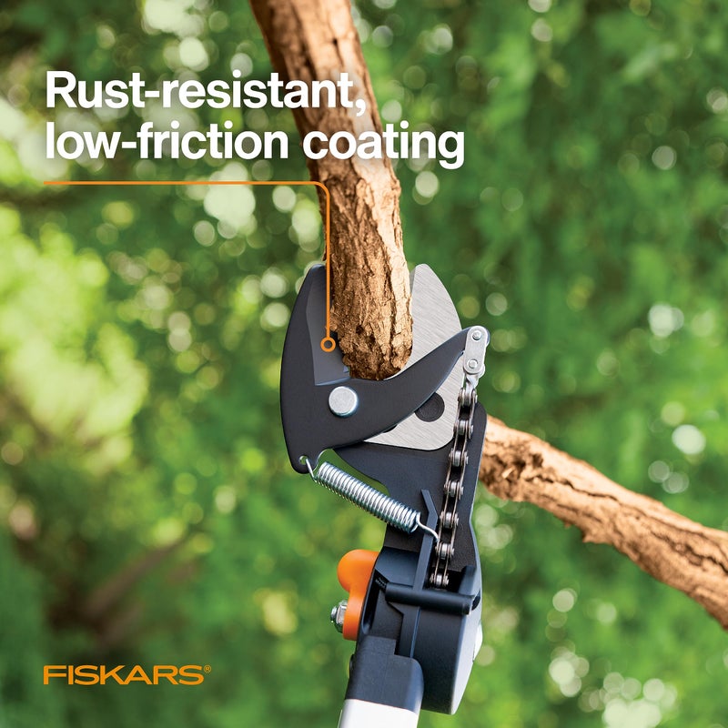 Fiskars 2-in-1 Extendable Tree Pruner and Pole Saw (Extends 7.9 - 12 feet) with Rotating Head, Pruning Stik Model with 15-Inch Double-Grind Saw Blade, and Double Locking System - Image 5