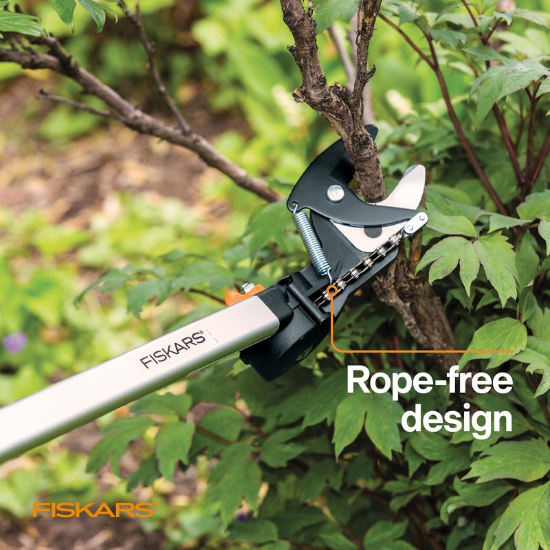 Fiskars 2-in-1 Extendable Tree Pruner and Pole Saw (Extends 7.9 - 12 feet) with Rotating Head, Pruning Stik Model with 15-Inch Double-Grind Saw Blade, and Double Locking System - Image 3