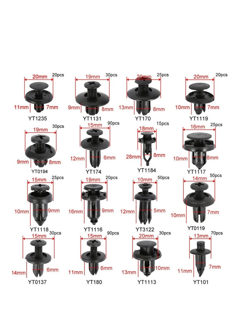 665pcs Car Push In Rivet Clips Plastic Fasteners Set for Car with 16 Most Popular Door Trim Panel Clips for GM Ford Toyota Honda Nissan and More - Image 5