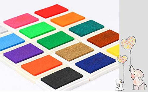 PMLAND Craft Ink Pad for DIY Stamps on Paper Wood Fabric - Pack of 15 Vibrant Colors - Image 3