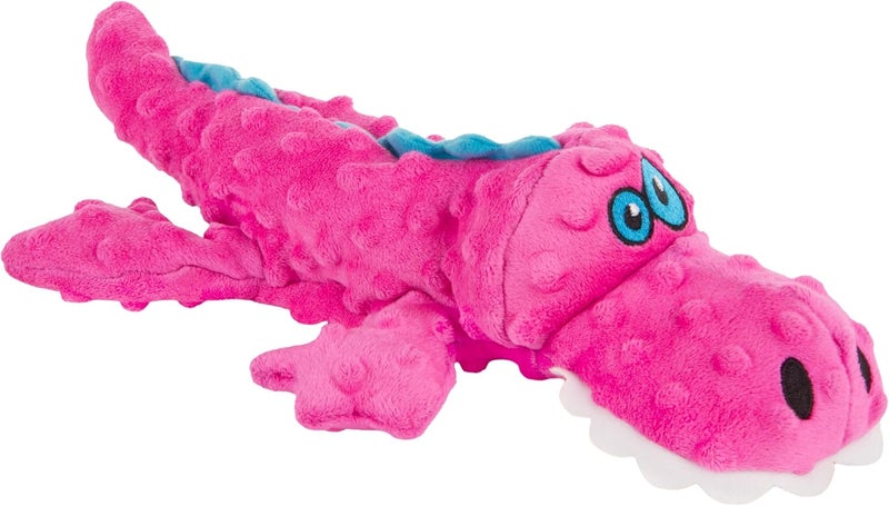 goDog Multi-color available build goDog Gators Squeaky Plush Dog Toy, Chew Guard Technology - Pink, Large Daily use improved quality - Image 1