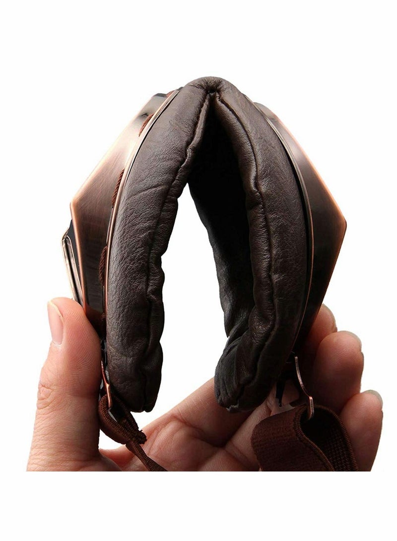 KASTWAVE Motorcycle Goggles, Vintage Pilot Style Cruiser Scooter Goggle, Outdoor Sand Goggles, Bike Racer Touring Eyewear for Half Helmet Leather Riding Glasses Scooter ATV Off-Road Anti-Scratch - Image 3