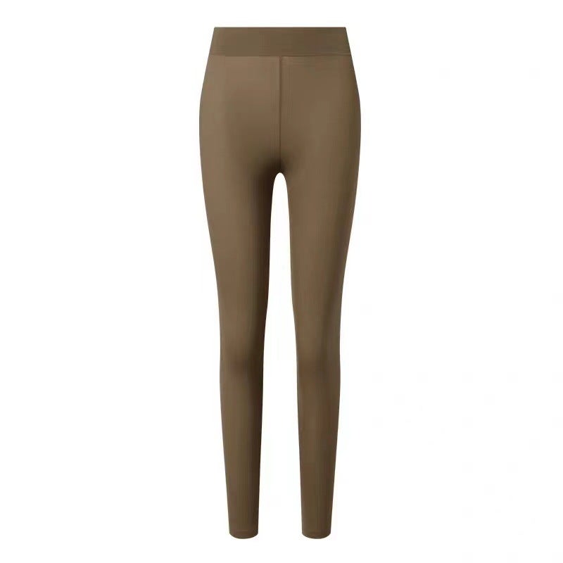 Autumn and Winter Skin Beauty Clothes Thin Womens Thermal Underwear suit Seamless Inner Base Clothes Autumn Clothes Long Sleeve Base Shirt Mocha Tea Pants 