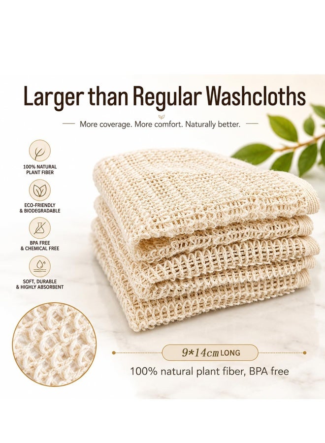 2PCS 100% Natural Biodegradable Sisal Washcloth Face Body Gentle Exfoliating Towel - Image 2