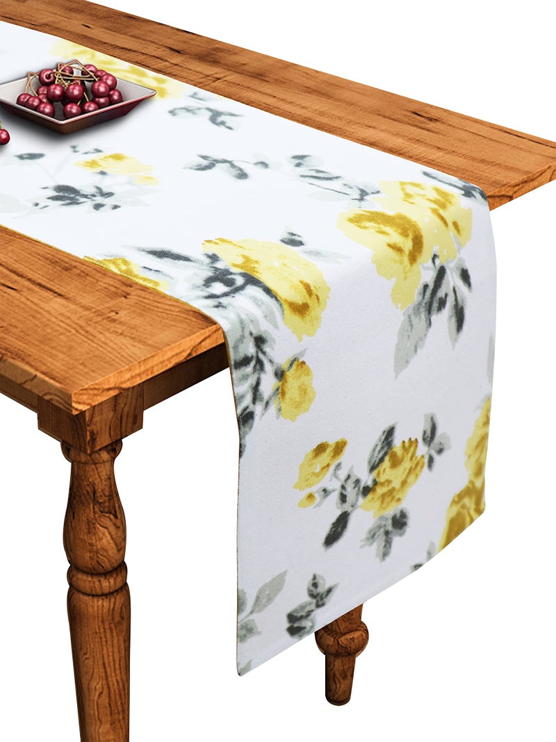 Airwill Cotton Floral Pattern Table Runner Length 152cm (Yellow, Pack of 1) - Image 5