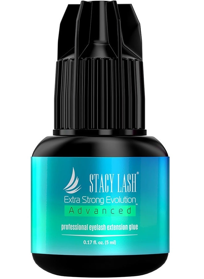 Stacy Lash Extra Strong Evolution Advanced Eyelash Extension Glue - Stacy Lash (0.17 fl.oz/ 5ml)/ 1Sec Drying time /6 Weeks Retention/Maximum Bonding Power/Low Fumes/Black Adhesive/Professional Supplies - Image 1