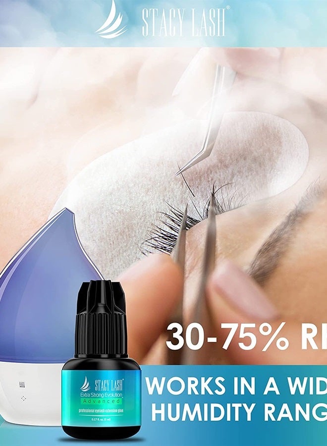 Stacy Lash Extra Strong Evolution Advanced Eyelash Extension Glue - Stacy Lash (0.17 fl.oz/ 5ml)/ 1Sec Drying time /6 Weeks Retention/Maximum Bonding Power/Low Fumes/Black Adhesive/Professional Supplies - Image 5