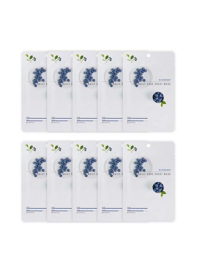 Eunyul [Pack Of 10] Eunyul Daily Care Facial Sheet Mask Pack Blueberry X 10Ea Korean Skincare Hydrating & Nourishing & Natural Ingredients For All Skin Types - Image 2