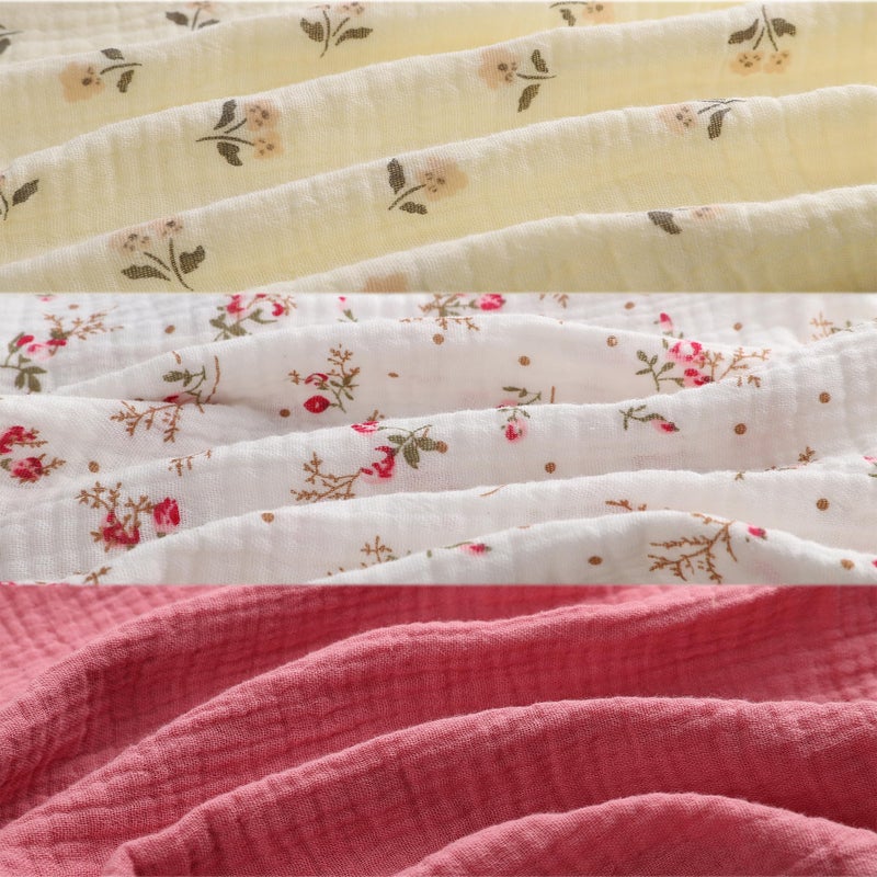 Onacosht Muslin Bassinet Sheets 3 Pack, 100% Cotton Baby Fitted Sheet 33" x 19" Compatible with Mika Micky, KoolaBaby (3 in 1), BabyBond, HARPPA and RICUTON Bedside Bassinet, Solid Pink and Floral - Image 2