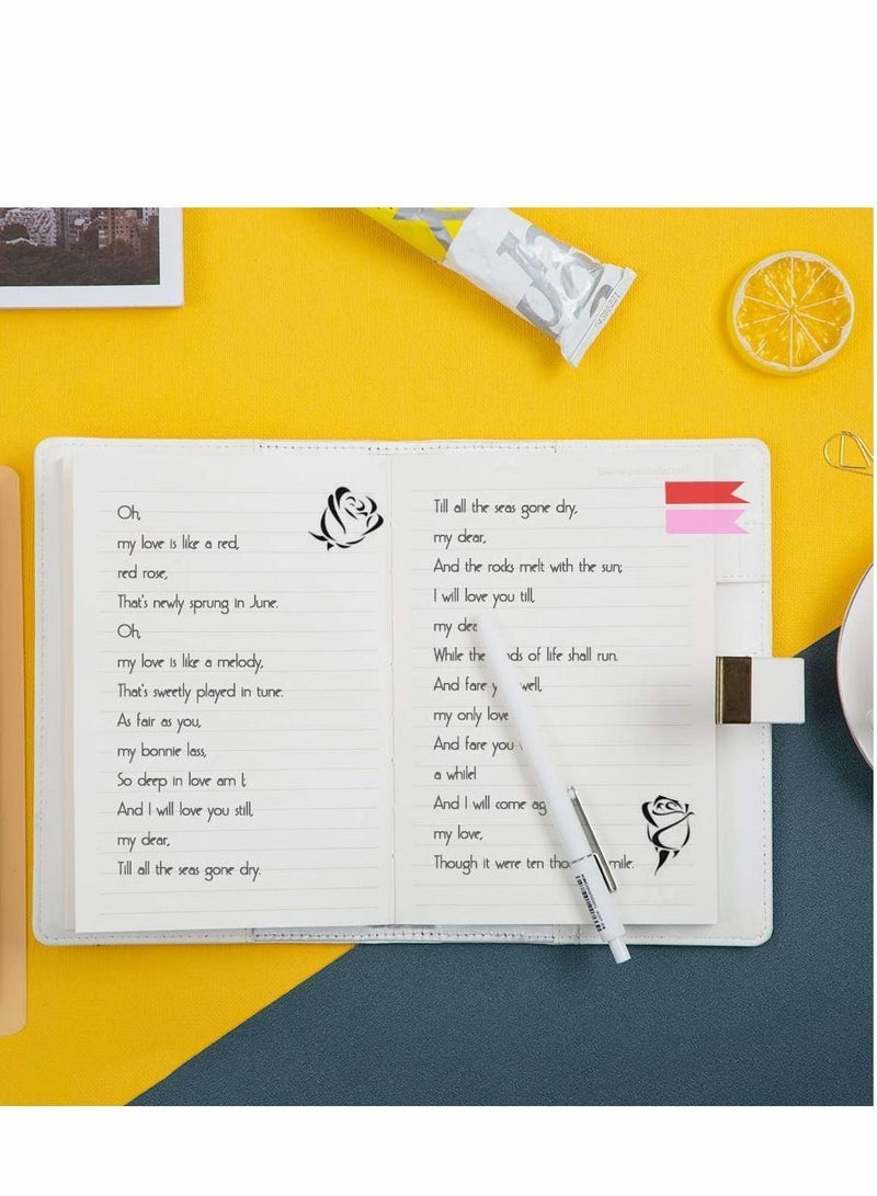 XiuWoo Lock Diary Leather Locking Journal Writing Notebook Vintage Planner Agenda Personal Gift for Girls Journal, White - Image 3