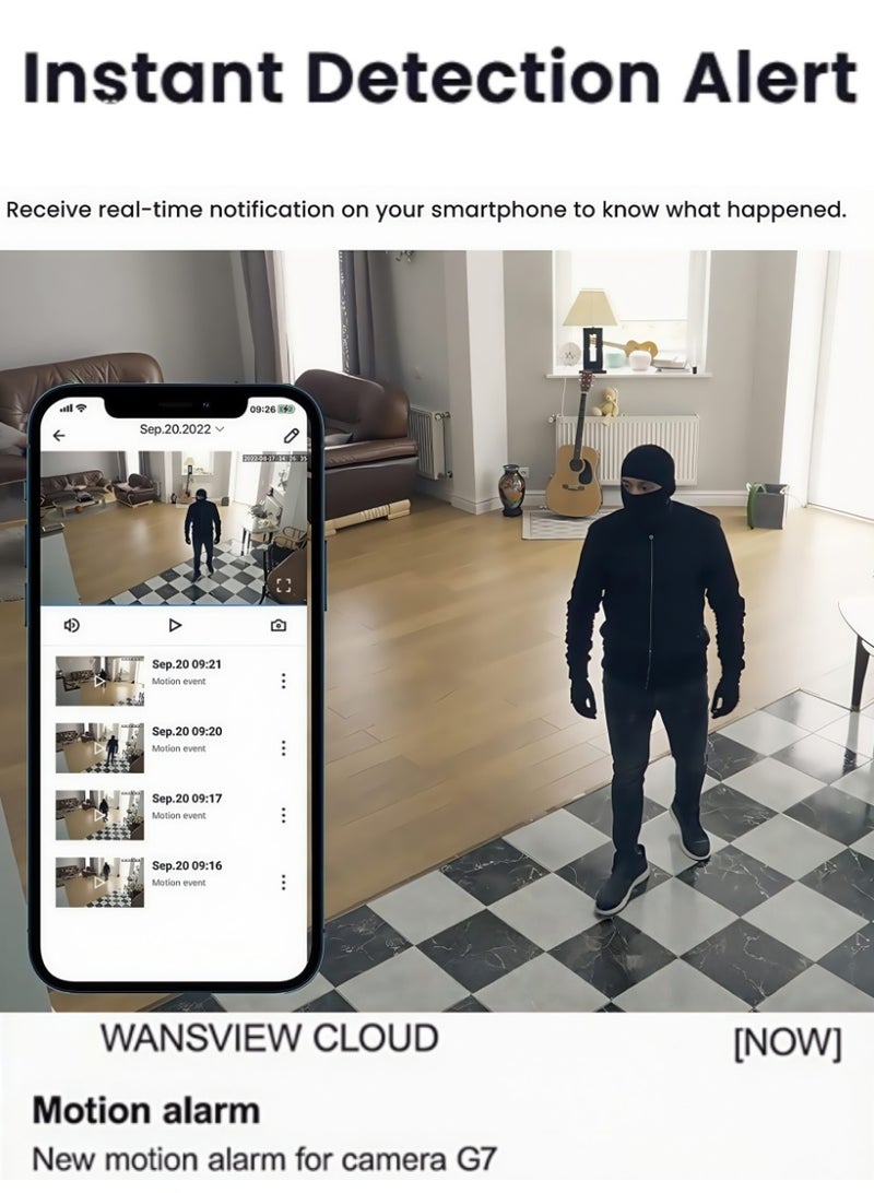 Generic Smart Security Camera,PTZ WiFi Camera,1080P Smart Surveillance –Two-Way Audio, AI Human Detection, Privacy Mode, Night Vision, Remote App Control, Multi-User Simultaneous Viewing,Support MicroSD Card & Cloud Storage - Image 5
