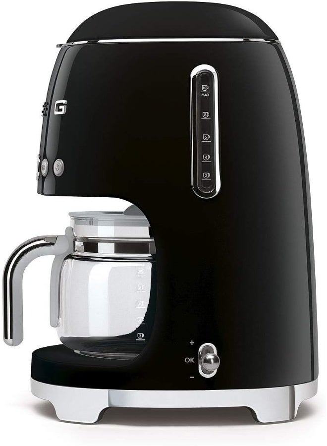 Smeg DCF02BLUK, Drip Coffee Machine, 10 Cup Capacity, Auto-Start Mode, REUseable Filter, Digital Display, Anti-Drip System, Aroma Intensity Option, 1.4 Litre Tank, Black 1050 W DCF02BLUK black - Image 3
