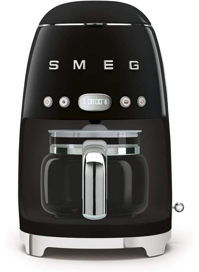 Smeg DCF02BLUK, Drip Coffee Machine, 10 Cup Capacity, Auto-Start Mode, REUseable Filter, Digital Display, Anti-Drip System, Aroma Intensity Option, 1.4 Litre Tank, Black 1050 W DCF02BLUK black - Image 1