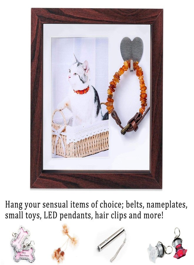 KCRasan Pet Memorial Picture Frame - Sentiment Frame for Loss of Dog or Cat Gifts - Pet Collar Frame Remembrance Sympathy Tribute Keepsake, Mahogany - Image 4