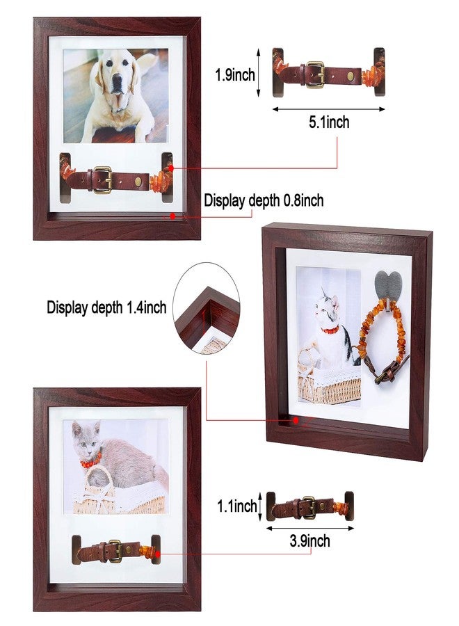 KCRasan Pet Memorial Picture Frame - Sentiment Frame for Loss of Dog or Cat Gifts - Pet Collar Frame Remembrance Sympathy Tribute Keepsake, Mahogany - Image 2