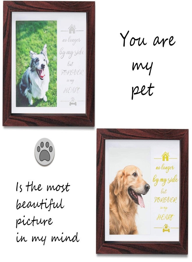 KCRasan Pet Memorial Picture Frame - Sentiment Frame for Loss of Dog or Cat Gifts - Pet Collar Frame Remembrance Sympathy Tribute Keepsake, Mahogany - Image 3