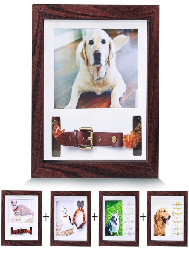 KCRasan Pet Memorial Picture Frame - Sentiment Frame for Loss of Dog or Cat Gifts - Pet Collar Frame Remembrance Sympathy Tribute Keepsake, Mahogany - Image 1