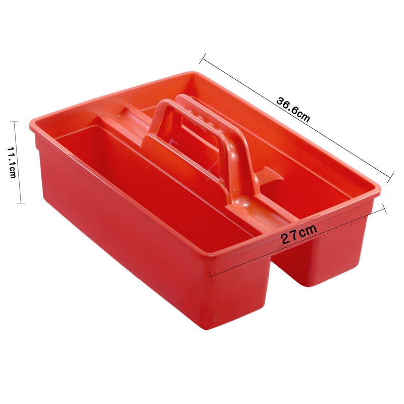 Aoomi Handy Caddy Industrial Multipurpose Grade Plastic Medium Size BasketRed - Image 2