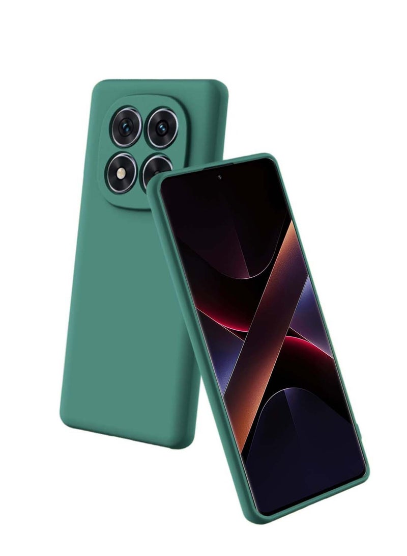 Wtech Xiaomi Poco X7 5G 2025 Premium Soft Liquid Silicone Case Cover - Dark Green - Image 1