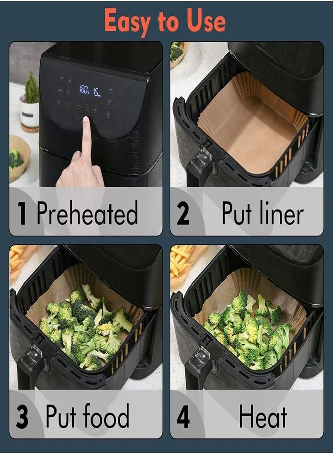 WebWares Air Fryer Disposable Paper Liner Disposable air Fryer Paper, Roasting, Frying, Baking and Microwave, Oil Proof Parchment Paper (Brown Square 100pic Paper) - Image 5