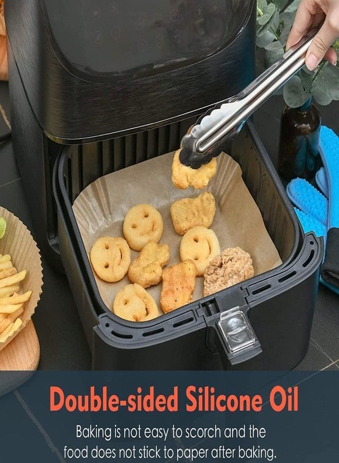 WebWares Air Fryer Disposable Paper Liner Disposable air Fryer Paper, Roasting, Frying, Baking and Microwave, Oil Proof Parchment Paper (Brown Square 100pic Paper) - Image 4