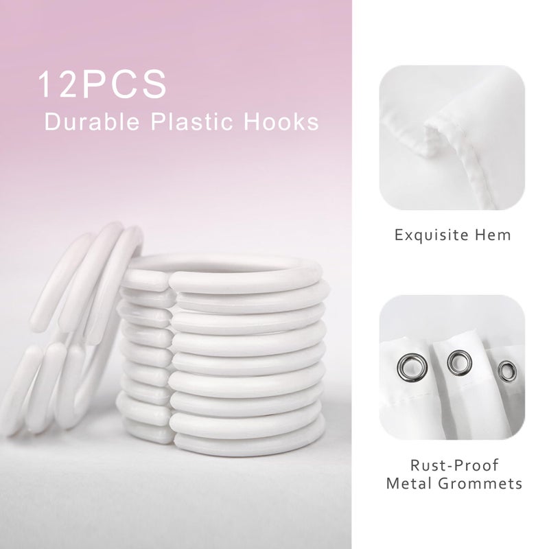 ريديكور riyidecor أزياء ونقلت دش الستار 60wx72h بوصة امرأة أسود أبيض مخطط ، أنت وردي كتب مجلة العطور زهرة الحمام ملهمة القماش البوليستر مقاوم للماء 12 حزمة حزمة - Image 3