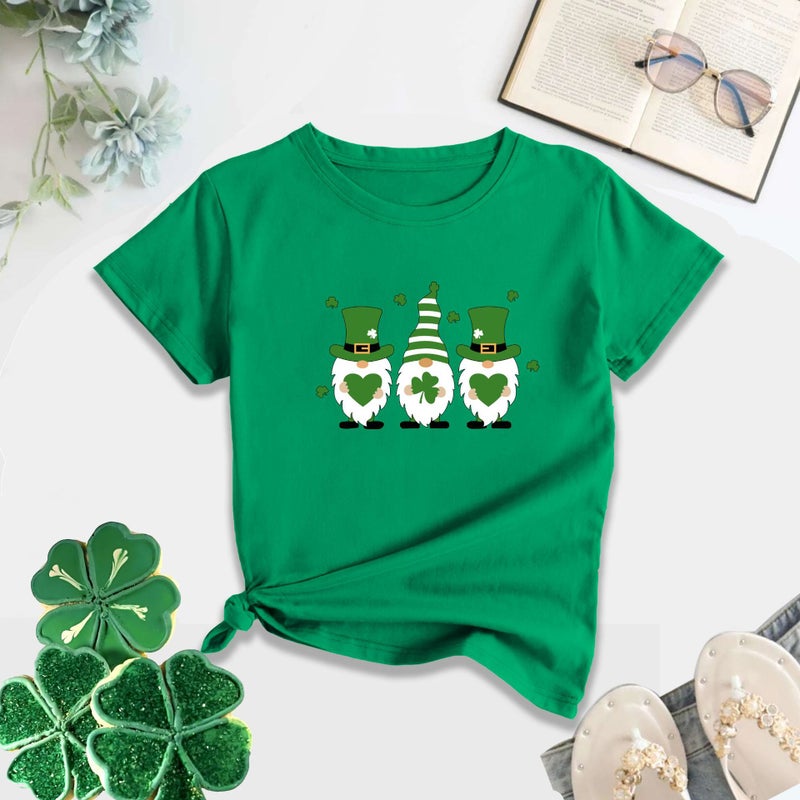 Cross-border St. Patrick's Day New Clover Love Print Men's and Women's Irish Short-sleeved T-shirt - Image 5