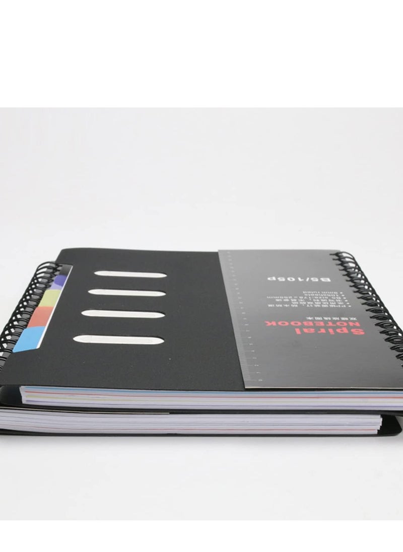 ECVV - Spiral Lined B5 Notebook Loose-leaf Business Memo Notepad Sketchbook for School/Office, Diary Journal Subjects Notebook for /Kids, 105 Sheets/210 Pages - Image 1