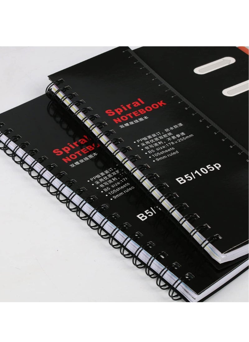 ECVV Spiral Lined B5 Notebook Loose-leaf Business Memo Notepad Sketchbook for School/Office, Diary Journal Subjects Notebook for /Kids, 105 Sheets/210 Pages  - Image 2