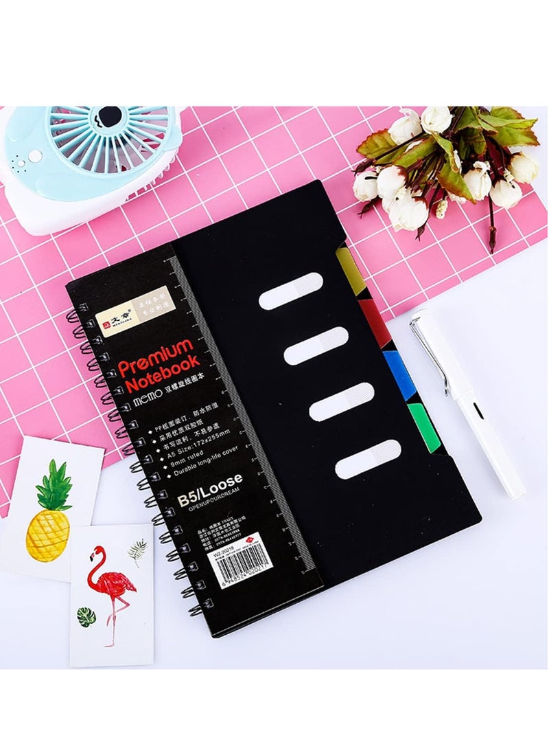 ECVV - Spiral Lined B5 Notebook Loose-leaf Business Memo Notepad Sketchbook for School/Office, Diary Journal Subjects Notebook for /Kids, 105 Sheets/210 Pages - Image 1