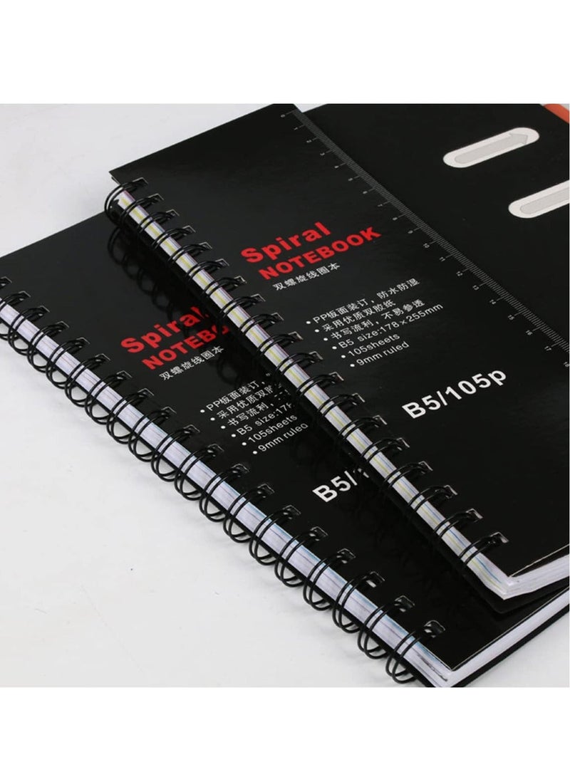 ECVV Spiral Lined B5 Notebook Loose-leaf Business Memo Notepad Sketchbook for School/Office, Diary Journal Subjects Notebook for /Kids, 105 Sheets/210 Pages - Image 2
