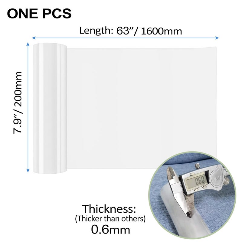 KEBE Door Scratch Protector, Protect Your Furniture Wall with Clear Premium Heavy Duty Door Cover Scratch Shield Guard for Dog Cat Scratching,63 in X 7.9 in - Image 5