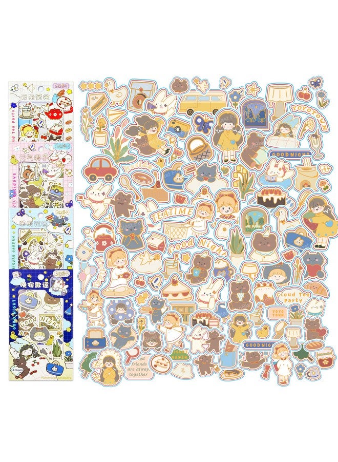FunBlast Kawaii Stickers Set - 16 Sheet (100+ Pcs) DIY 3D Stickers for Girls, Aesthetic Sticker, Stickers for Journaling, Scrapbooking, Cute Stickers Set (YoYoTown-4X4=16Sheet) - Image 1