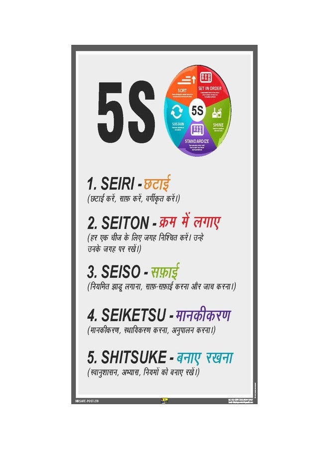 Mr. Safe - 5S Poster in Hindi Sunboard A4 (8.25 inch X 11.7 inch) - Image 1
