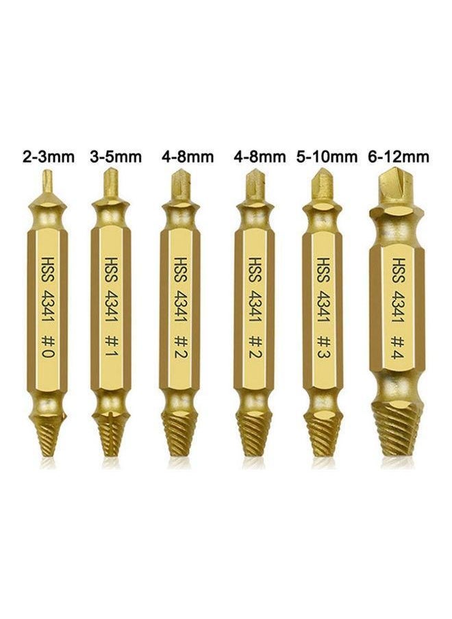 Generic 6-Piece Damaged Screw Remover Drill Bit Set Gold  - Image 2