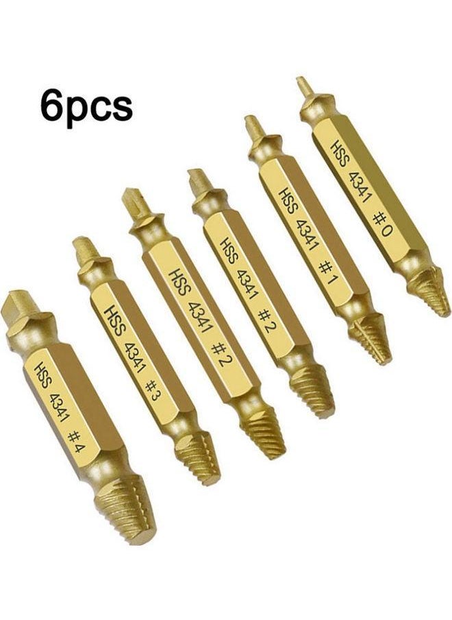 Generic 6-Piece Damaged Screw Remover Drill Bit Set Gold  - Image 1