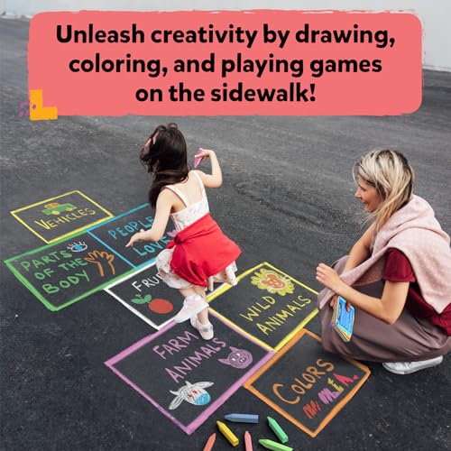 Skillmatics Sidewalk Chalk Activity Kit - Creative Outdoor Fun with 18 Washable Chalk Sticks, 15 Activities & Games for Kids, Gifts for Boys & Girls Ages 3, 4, 5, 6, 7, 8, 9, 10 - Image 5