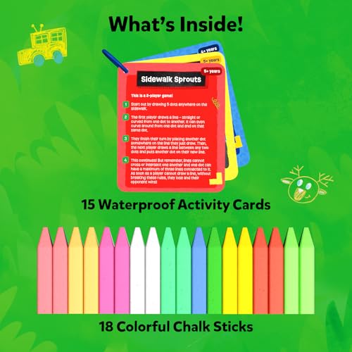 Skillmatics Sidewalk Chalk Activity Kit - Creative Outdoor Fun with 18 Washable Chalk Sticks, 15 Activities & Games for Kids, Gifts for Boys & Girls Ages 3, 4, 5, 6, 7, 8, 9, 10 - Image 2